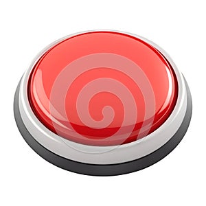 Red 3 D Stop Button Icon Isolated White Background