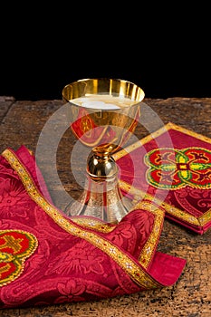 Chalice with vestment set photo