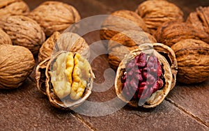 Red Danube and Juglans regia walnuts