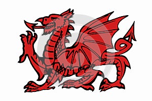 Red Daragon of Wales - Isolated for Cutout