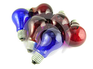 Red and dark blue lamps