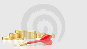 The red dart and coins or Business concept 3d rendering