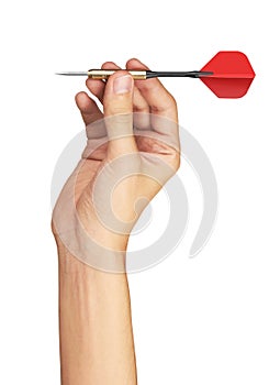 Red dart in hand photo