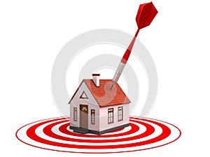 Red dart on house target