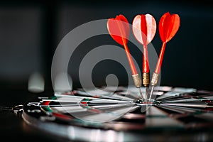 Red dart target with arrows for target business, marketing solution concept