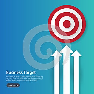 red dartboard center goal. strategy achievement and business success flat design. Archery dart target and arrow for banner or