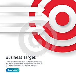 red dartboard center goal. strategy achievement and business success flat design. Archery dart target and arrow for banner or