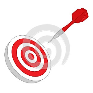 Red darts target aim