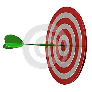 Red darts target aim and arrow 3d