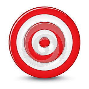 Red darts target aim on white background.