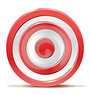 Red darts target aim on white background