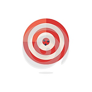 Red darts target on white background