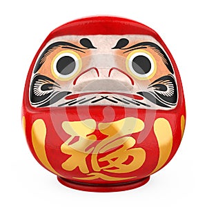 Red Daruma Doll Isolated