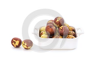 Red date , Chinese date or  Ziziphus jujuba fruits isolated on white background