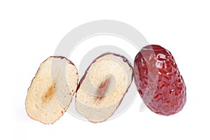 Red dates are isolated on a white background