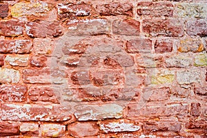 Red Decayed Brick Wall Texture