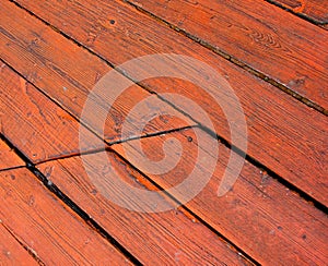 Red deck boards