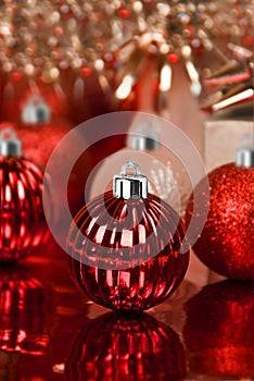 Red decorative christmas ornaments