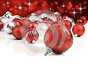 Red decorative christmas ornaments