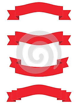 Red Decorative Ribbon Banner Set Collection