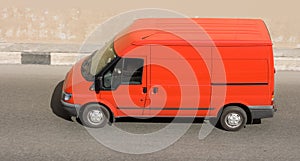 Red delivery van of my