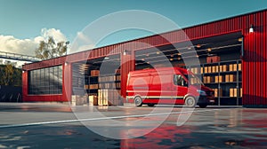 The red delivery van. AI generated