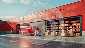 The red delivery van. AI generated