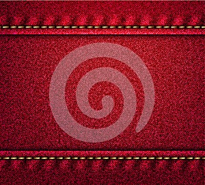 Red denim texture banner