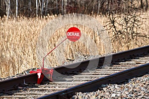 Red derail sign