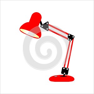 red desk lamp isolated