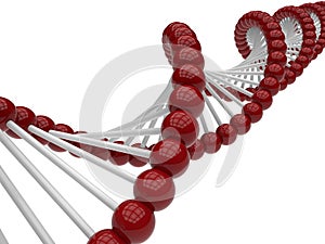 Red detailed DNA strand