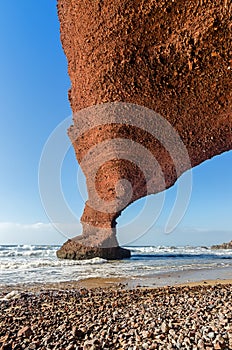 Red devil arch on Legzira beach