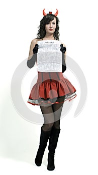 Red devil girl with a contract