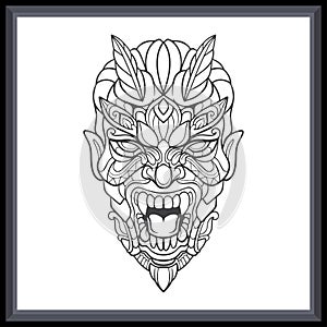 Red devil head mandala arts