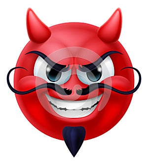 Devil Emoji Emoticon Man Face Cartoon Icon Mascot photo