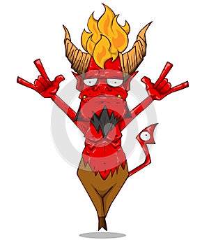 Red devil vector and illustration. Monster in Halloween night