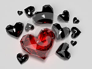 Red diamond heart