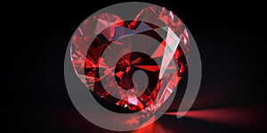 Red diamond heart on a black background