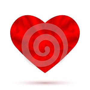 Red diamond heart. Vector illustration on a white background.