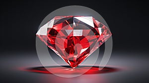 Red diamond shines bright under spotlight