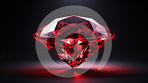 Red diamond shines bright under spotlight