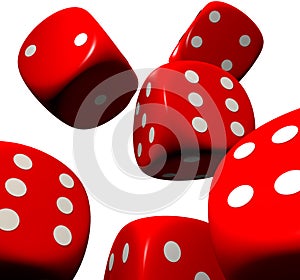 Red dice falling