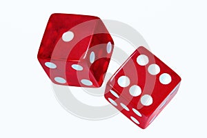 Red Dice isolated on white