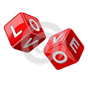 Red dice. Love