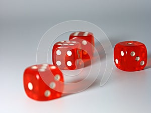 Red dice rolled randomly count