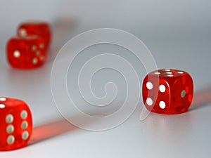 Red dice rolled randomly count