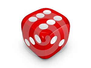 Red dice on white background