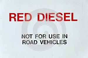 Red Diesel Sign.