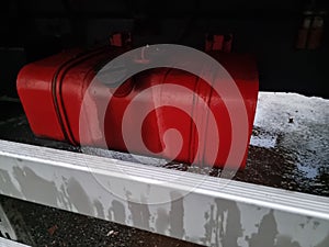 Red Diesel Tank on a HGV Truck