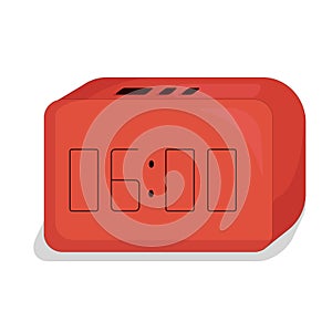 red digital clock set at six o'clock